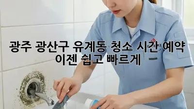 광주 광산구 유계동 청소 시간 예약, 이젠 쉽고 빠르게!